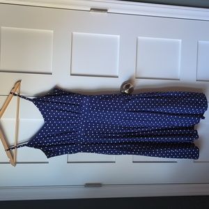 Blue Polka Dot 100% silk J. Crew dress